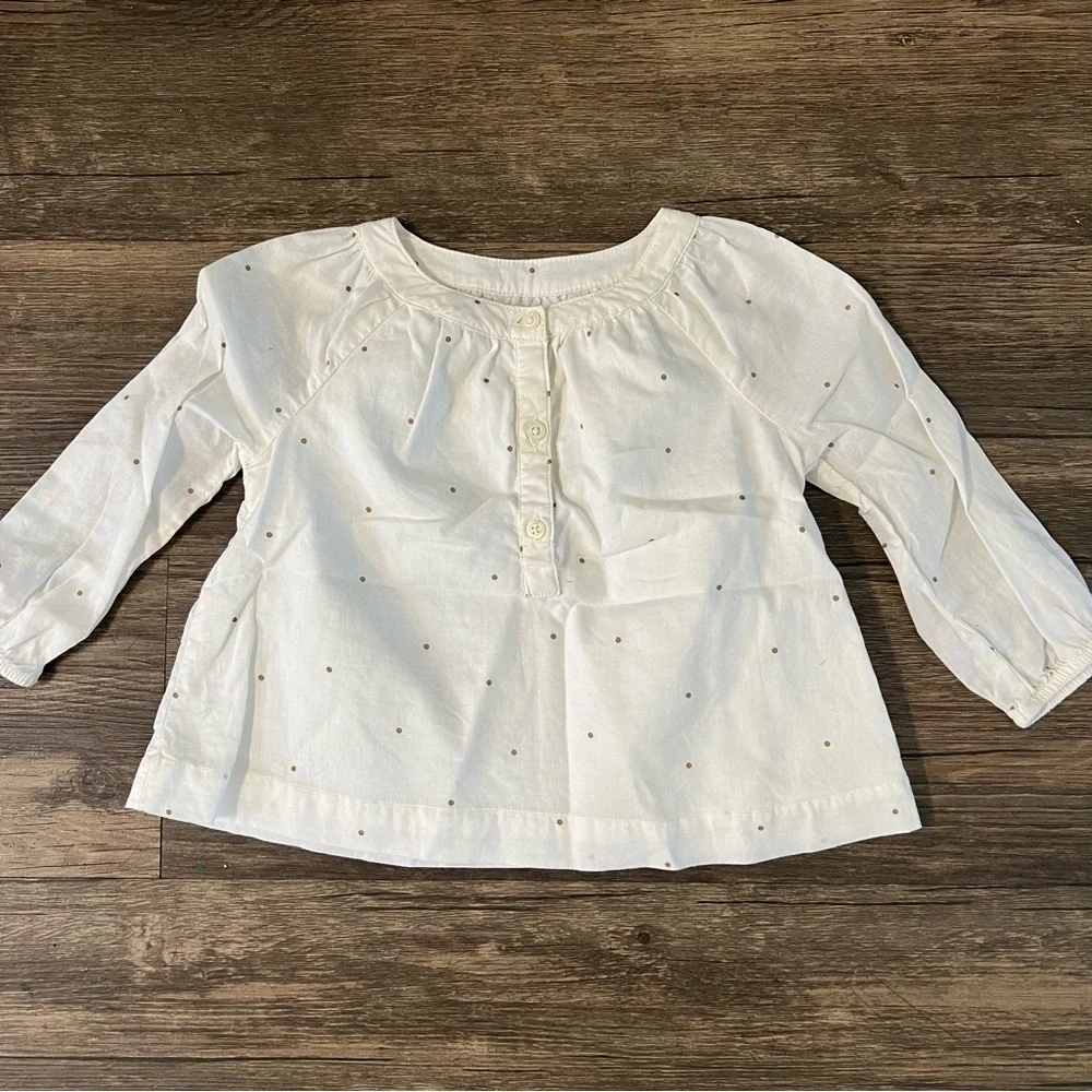 Gap Baby Long Sleeves Button Front Top Blouse Size 6/12 Months
